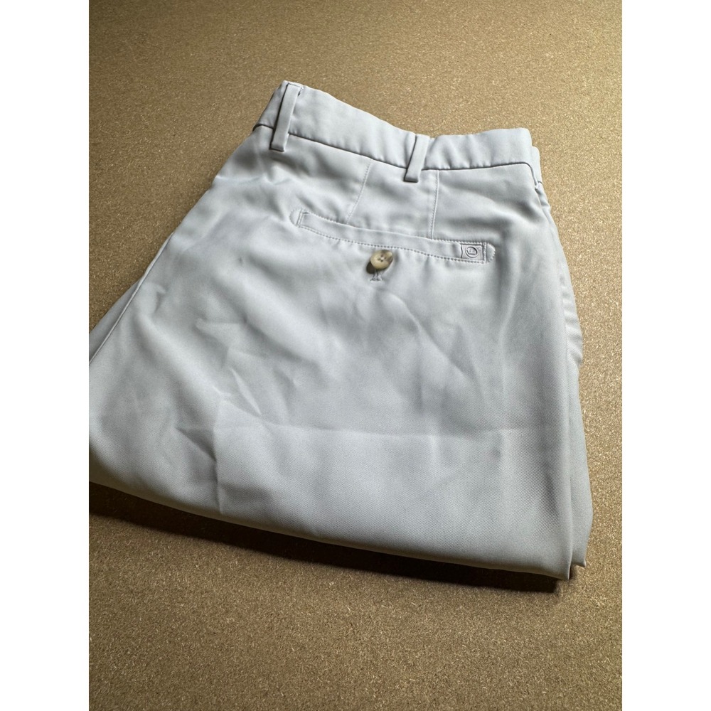 Peter Millar Mens Performance Golf Shorts Light Gray Flat Front Size 36